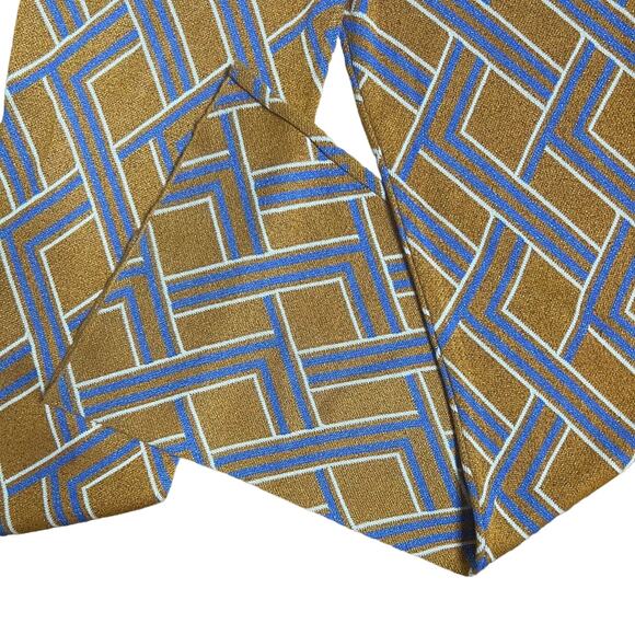 Forever 21 Size XL Retro 70s Flare Leg Stretch Pants Gold Glitter Geometric - Picture 6 of 9